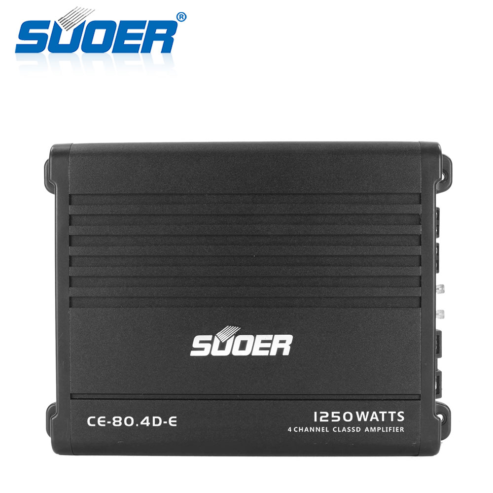 Suoer CE-80.4D-E digital Mini car amplifier 12V 4*80 watts 4 channel car amplifier